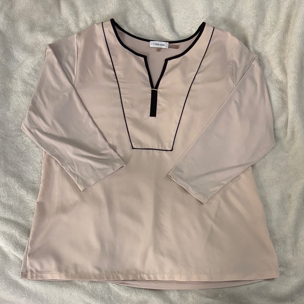 Calvin Klein Women's Blush Tunic with Black Trim